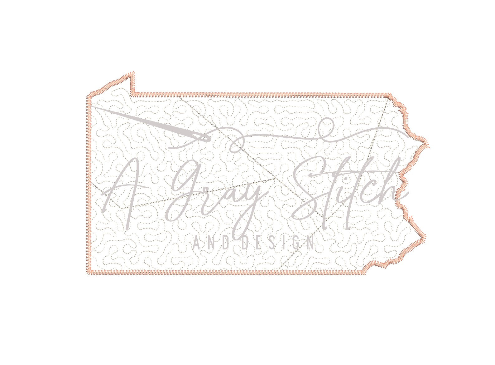 State Patchwork Quilted Patchwork State of Pennsylvania Applique Design – A Gray Stitch ...