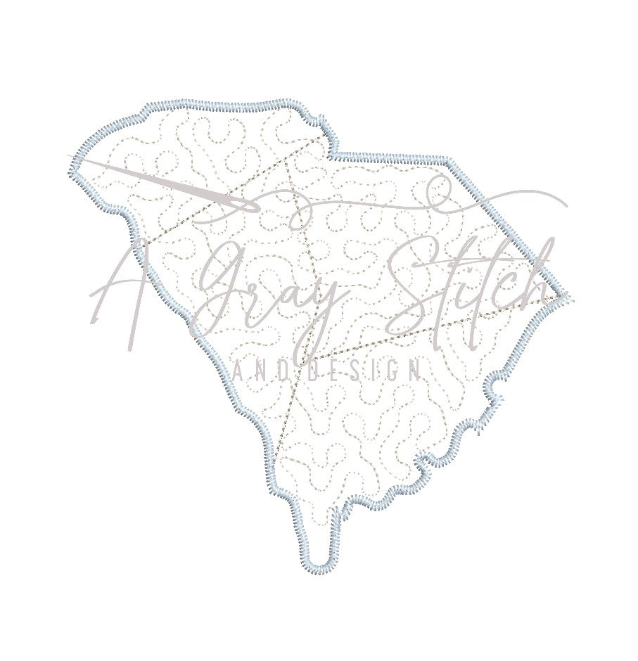 Quilted Patchwork State of South Carolina Applique Design – A Gray ...