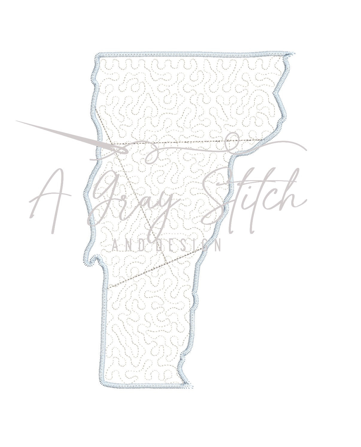 Quilted Patchwork State Of Vermont Applique Design A Gray Stitch And quilted-patchwork-state-of-vermont-applique-design-a-gray-stitch-and
