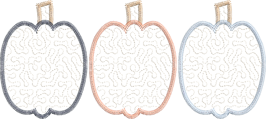 Quilted Solid Pumpkin Trio Applique Design