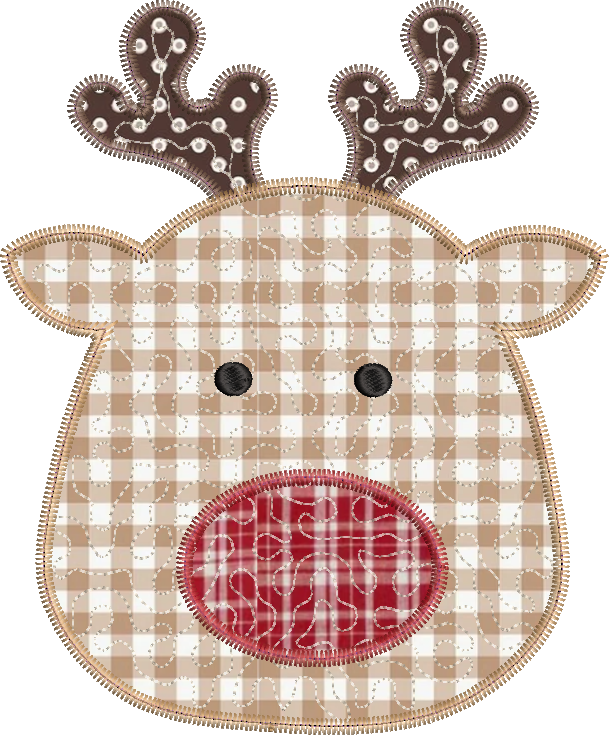 Quilted Reindeer Boy Applique Design