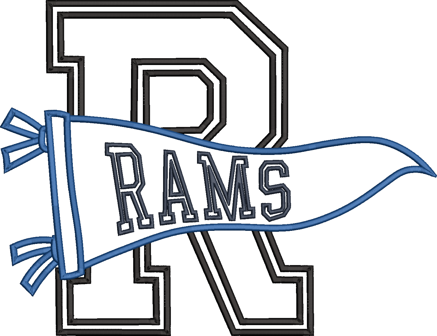 Rams Varsity Letter Pennant