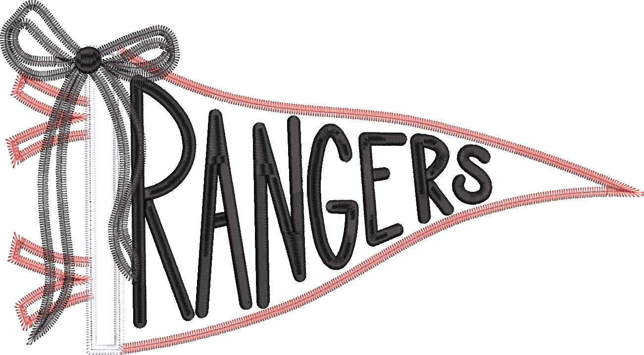 Rangers Handlettered Pennant Flag