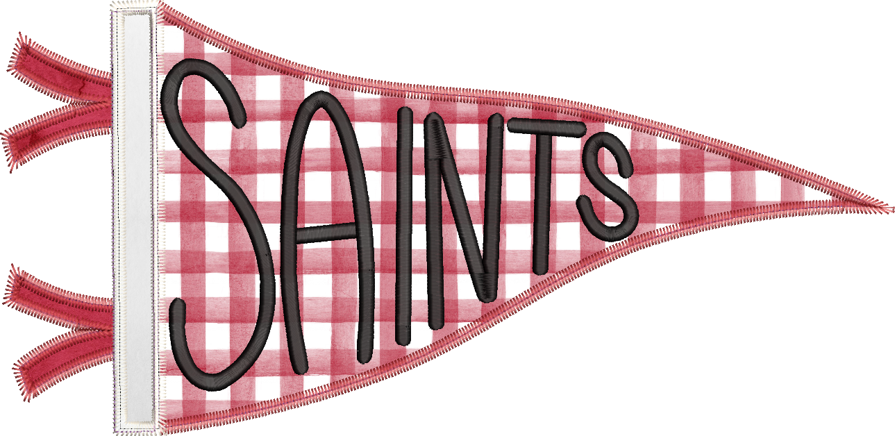 Saints Handlettered Pennant Flag