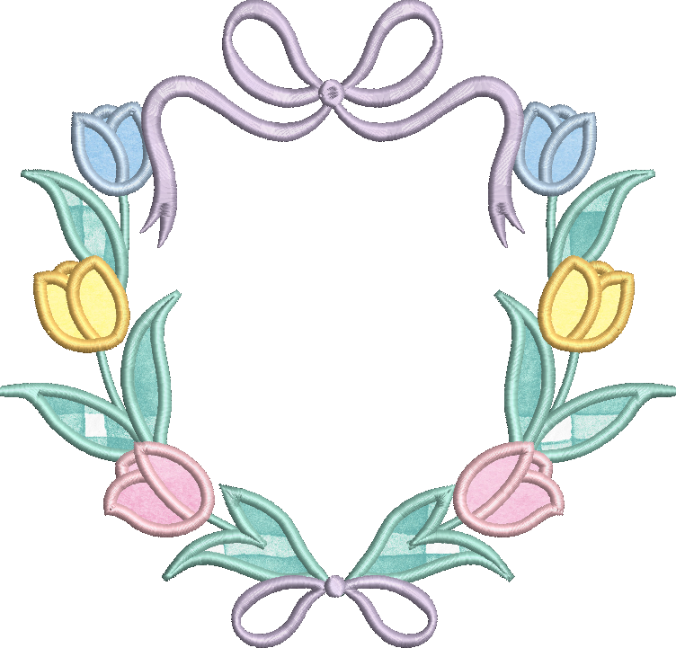 Satin Stitch Applique Spring Crest