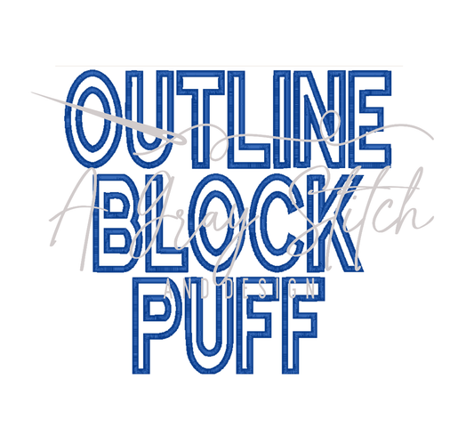 Outline Block Puff 3D Font