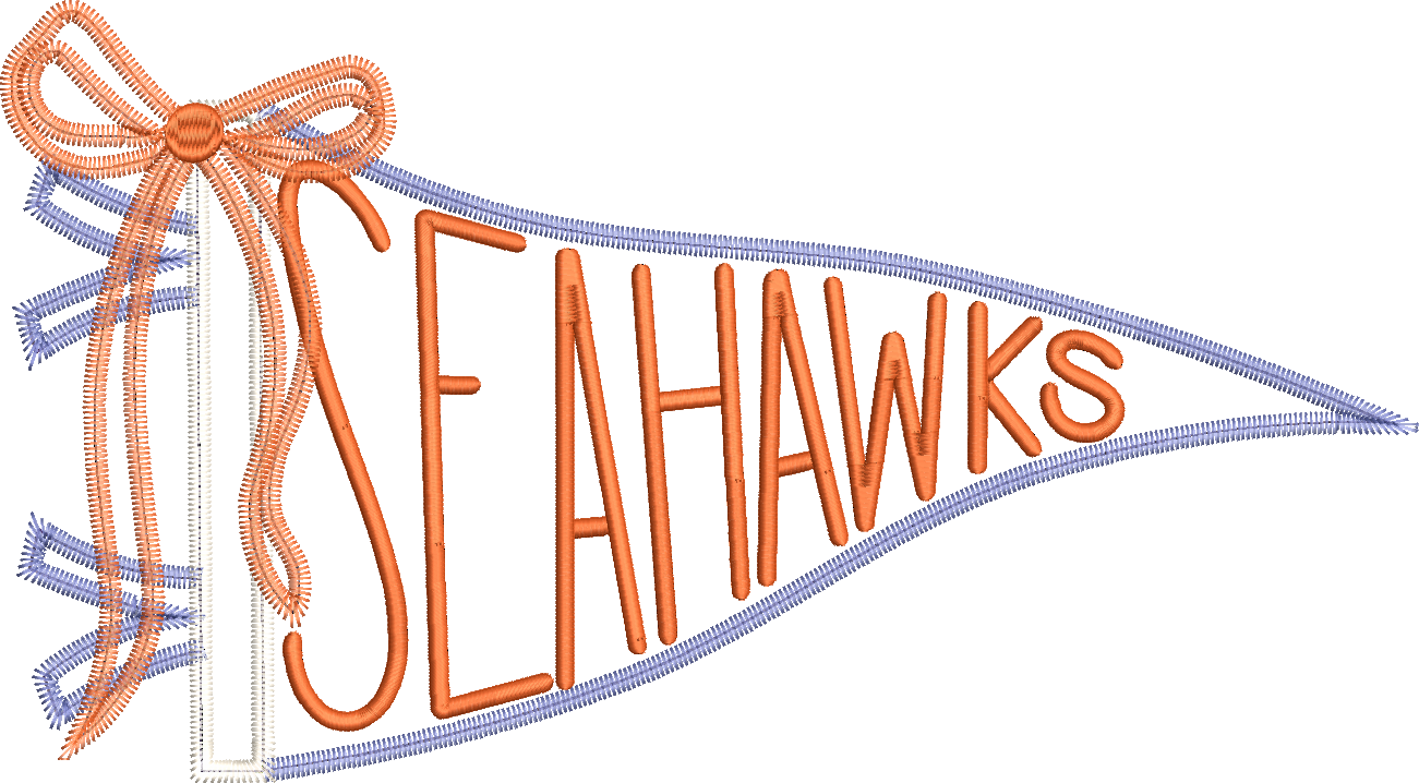 Seahawks Handlettered Pennant Flag
