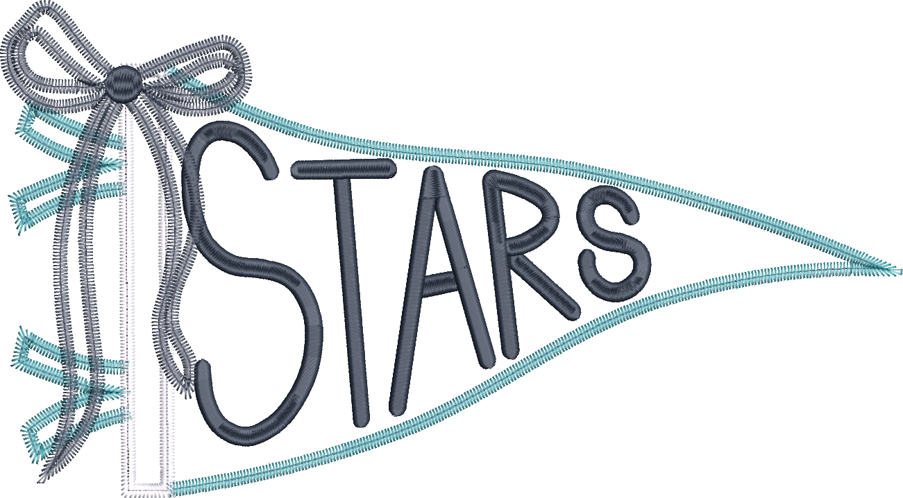Stars Handlettered Pennant Flag