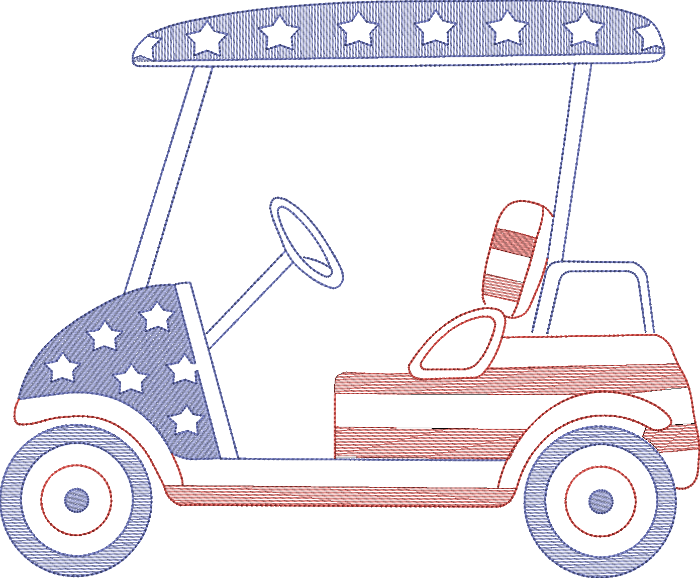 Stars and Stripes Golf Cart