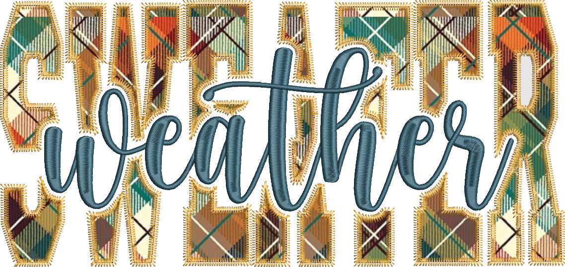 Sweater Weather Block Font Applique Design