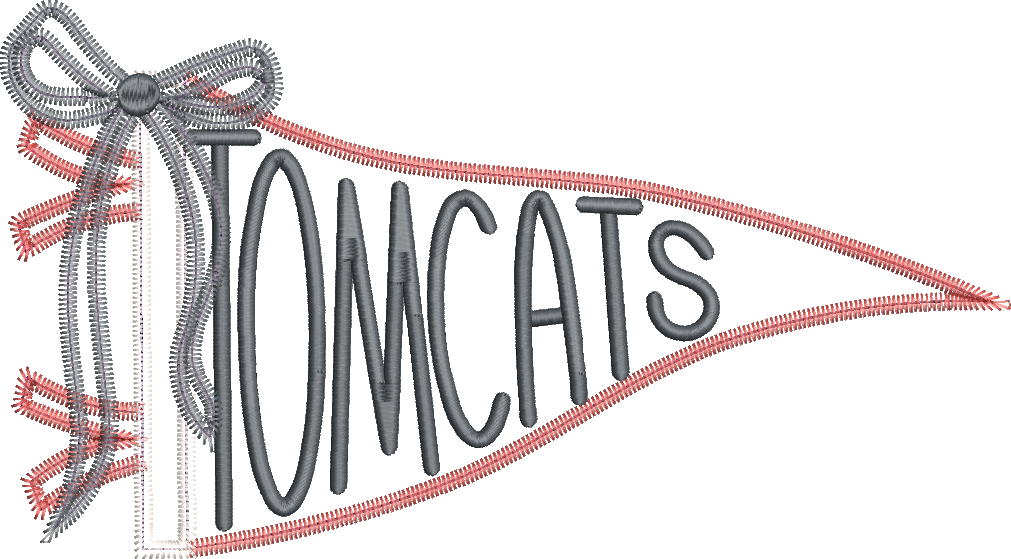Tomcats Handlettered Pennant Flag