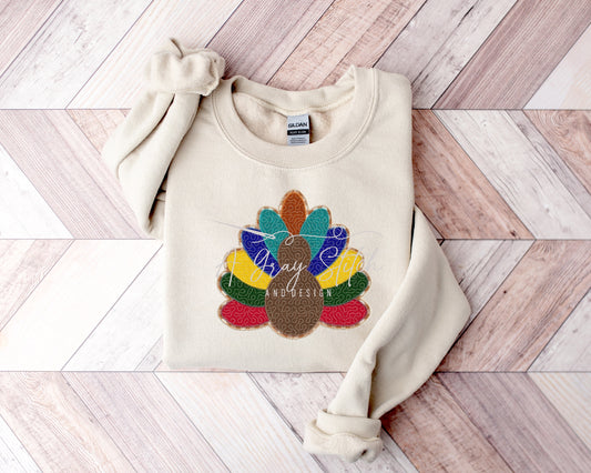 Quilted Thanksgiving Turkey Applique Design