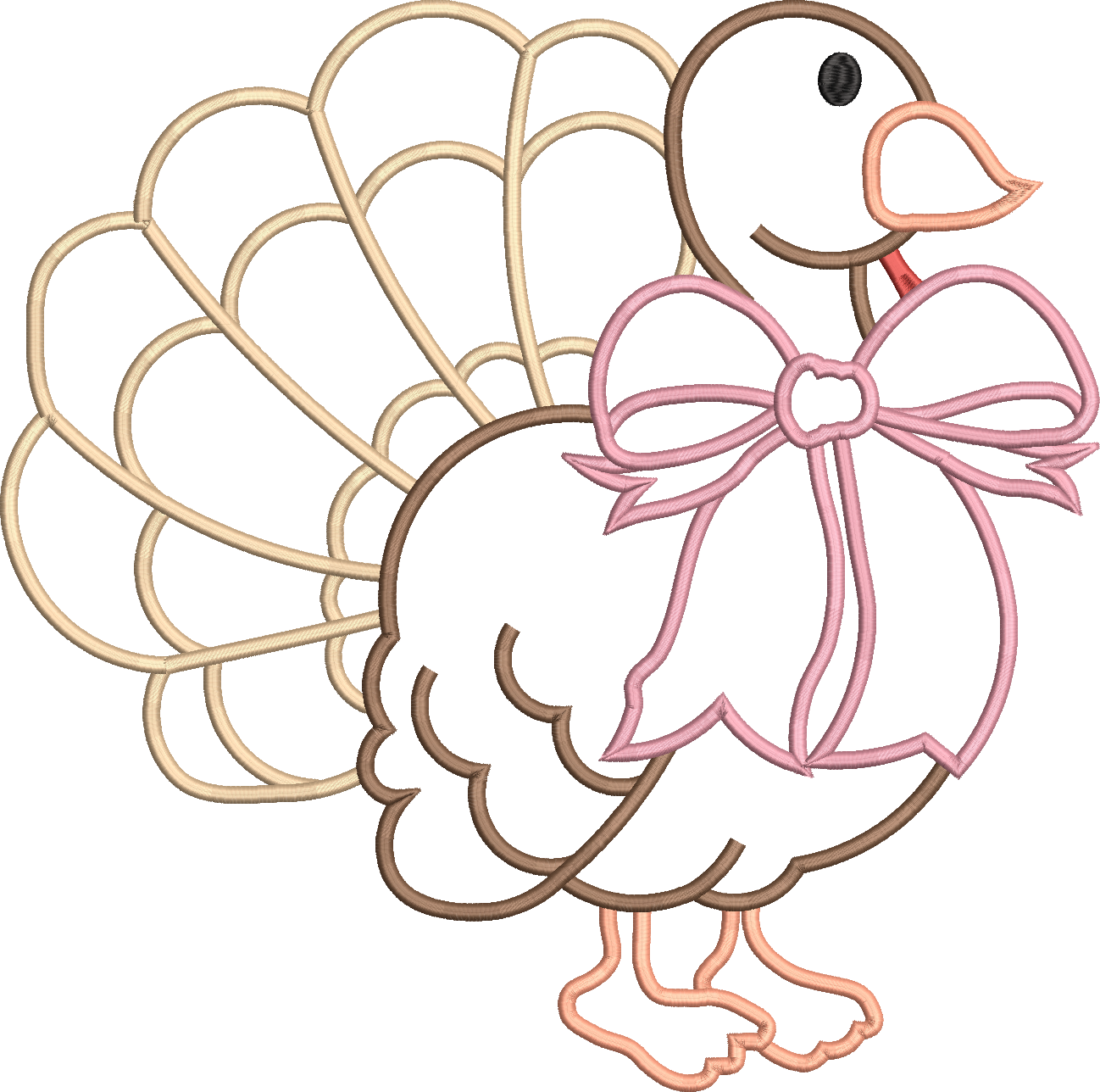 Satin Stitch Cutie Turkey