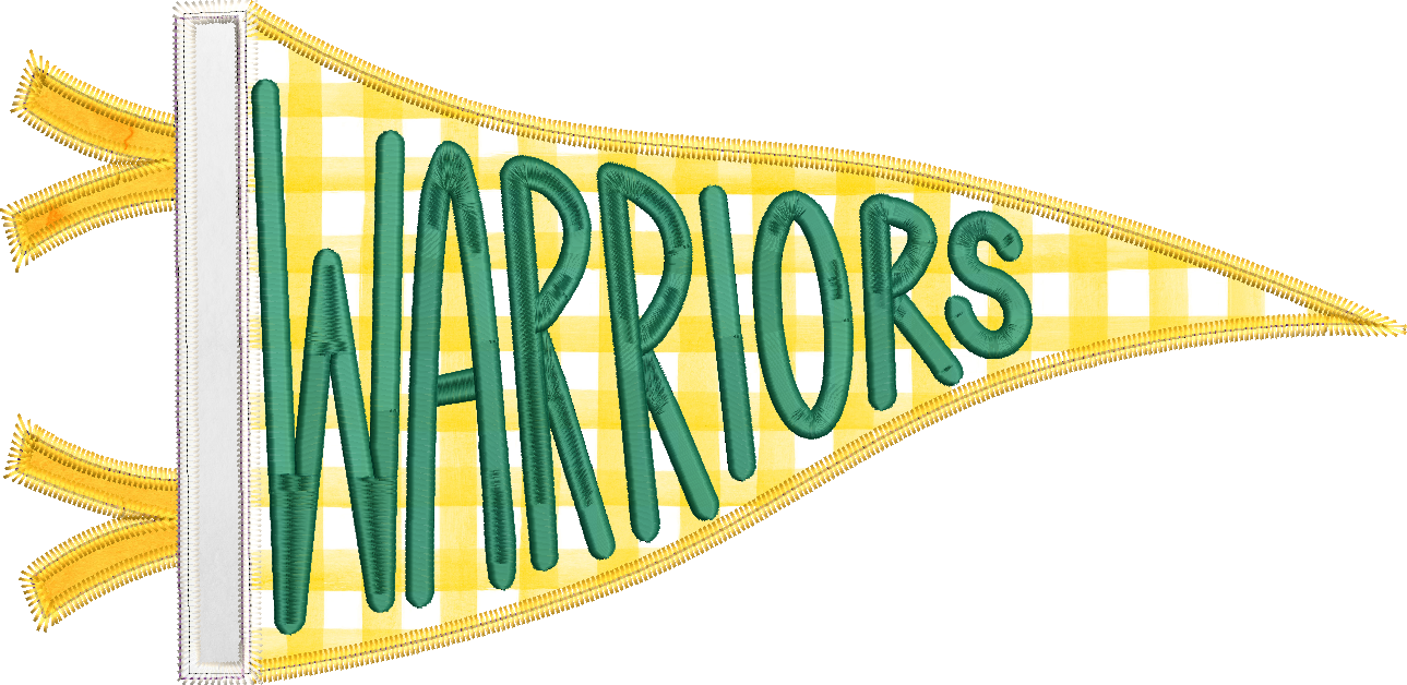 Warriors Handlettered Pennant Flag