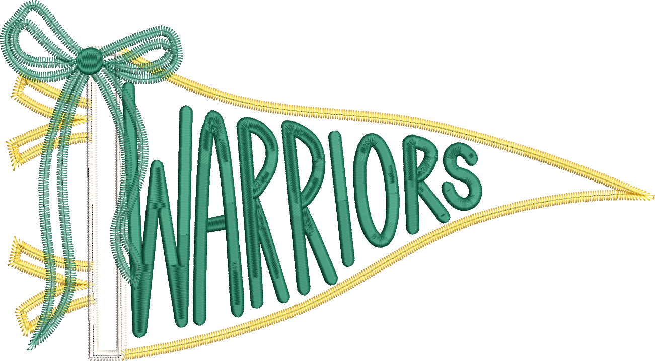 Warriors Handlettered Pennant Flag