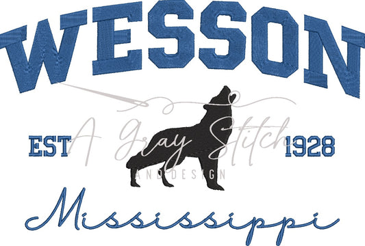 Wesson Collegiate Embroidery Design