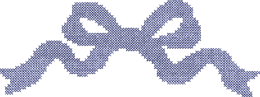 Cross Stitch Wide Coquette Bow