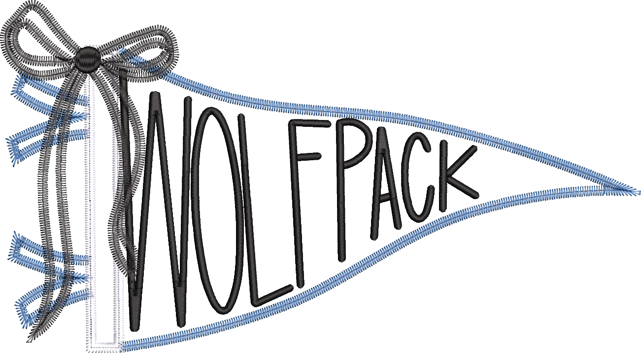 Wolfpack Handlettered Pennant Flag