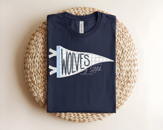 Wolves Handlettered Pennant Flag
