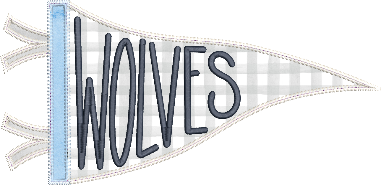 Wolves Handlettered Pennant Flag
