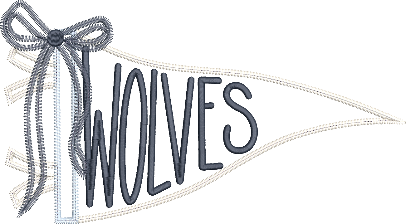 Wolves Handlettered Pennant Flag