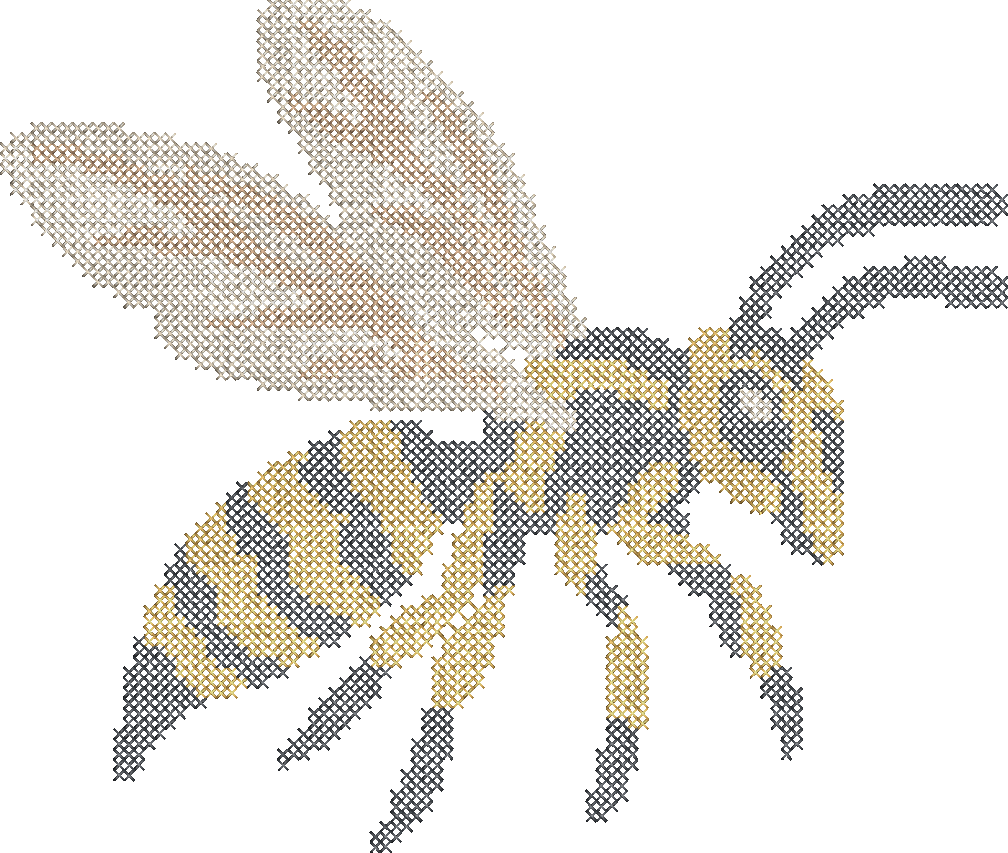 Cross Stitch Yellow Jacket Mascot