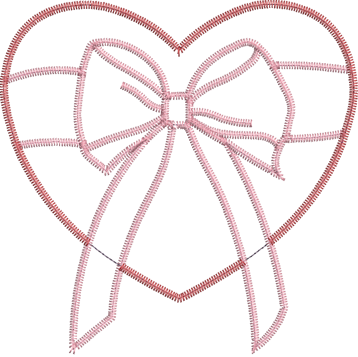 Zig Zag Heart with Gift Bow Valentine's Design