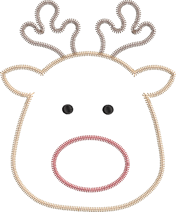 Zig Zag Reindeer Boy Applique Design