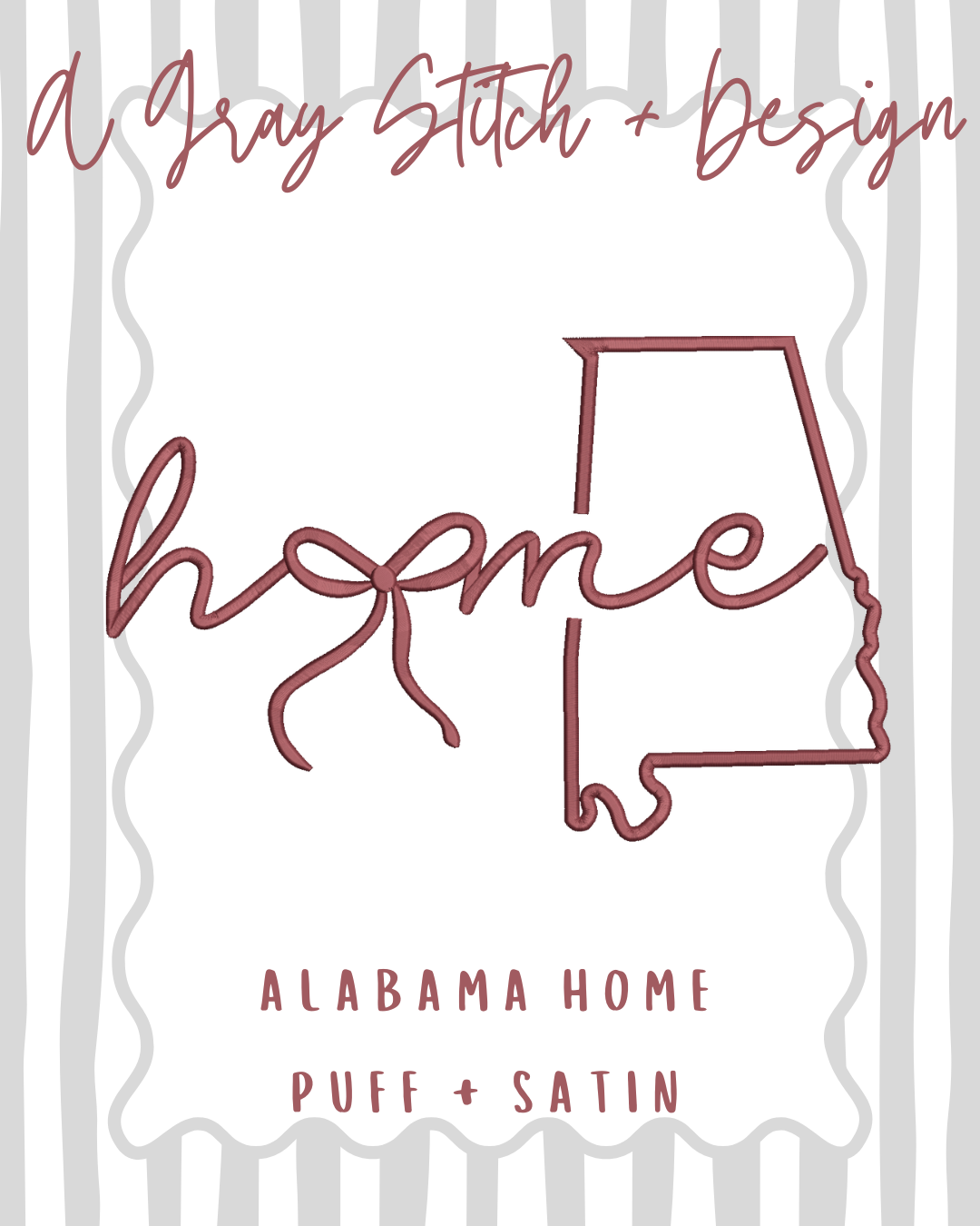 Alabama Home 3D Puff and Satin