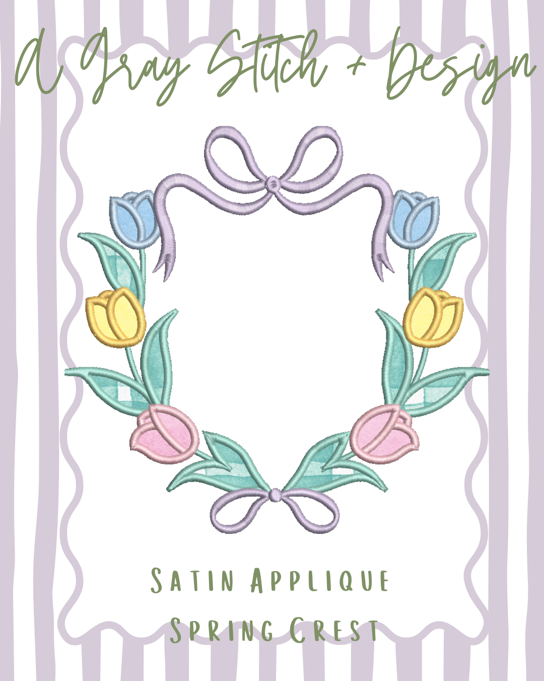 Satin Stitch Applique Spring Crest – A Gray Stitch and Design