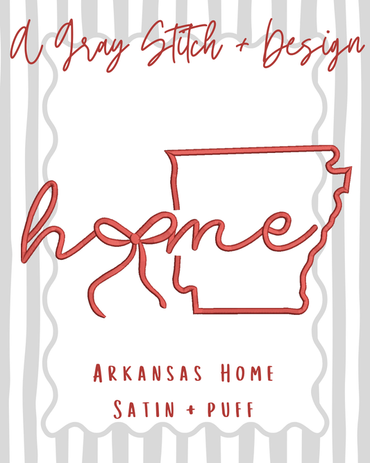 Arkansas Home 3D Puff and Satin