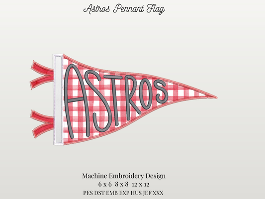 Astros Handlettered Pennant Flag