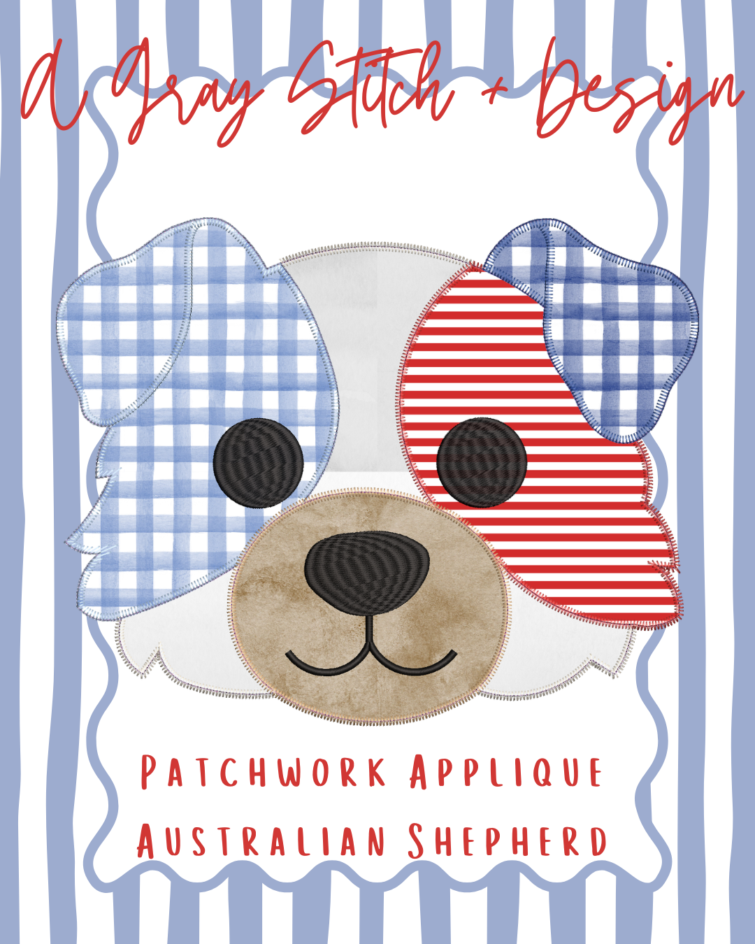 Patchwork Australian Shepherd Applique