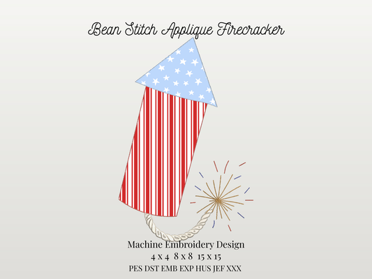 Firecracker Bean Stitch Applique