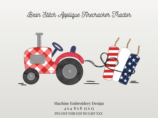 Firecracker Tractor Bean Stitch