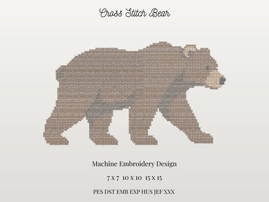 Cross Stitch Bear Mascot