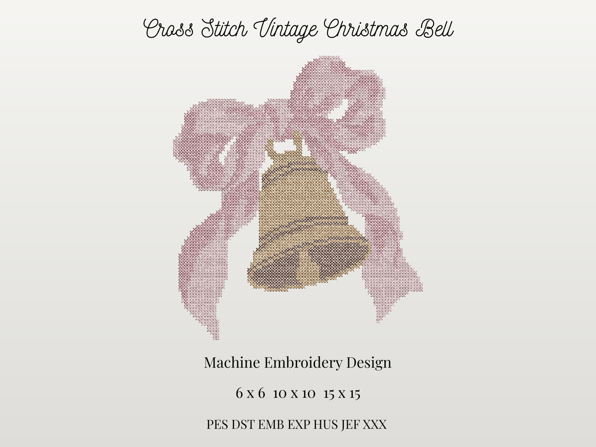 Cross Stitch Vintage Christmas Bell