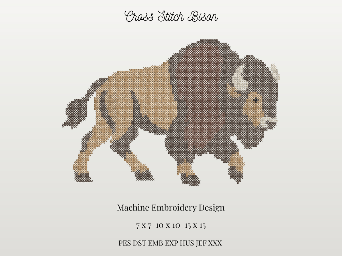 Cross Stitch Bison Mascot