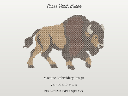 Cross Stitch Bison Mascot