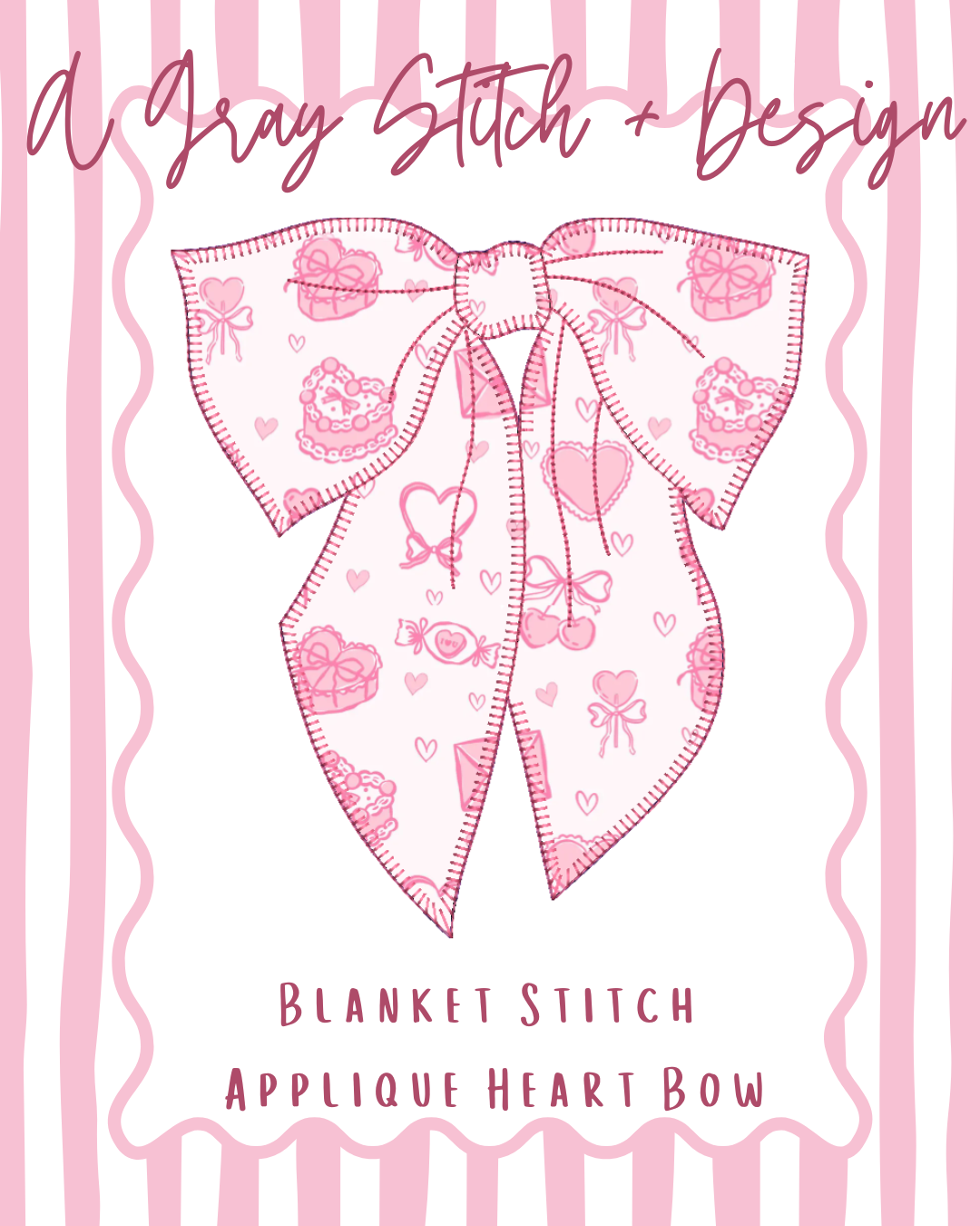 Blanket Stitch Applique Droopy Bow