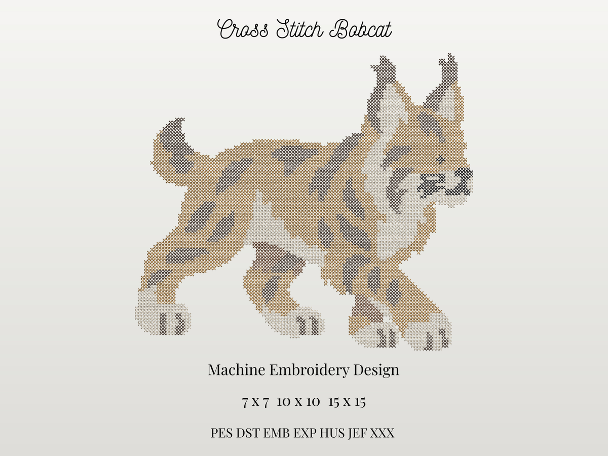 Cross Stitch Bobcat Mascot