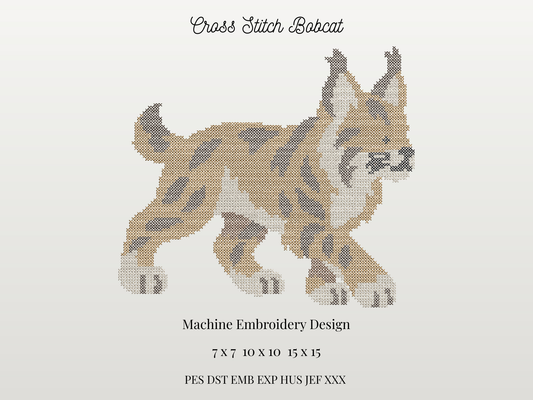 Cross Stitch Bobcat Mascot