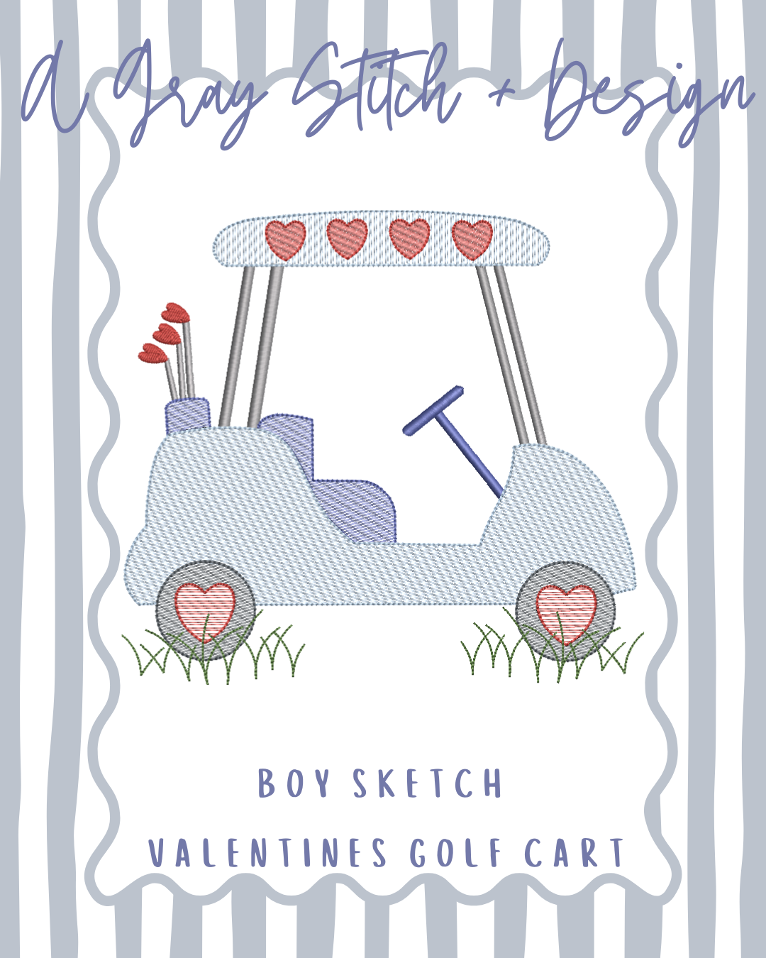 Sketch Boy Valentine Golf Cart