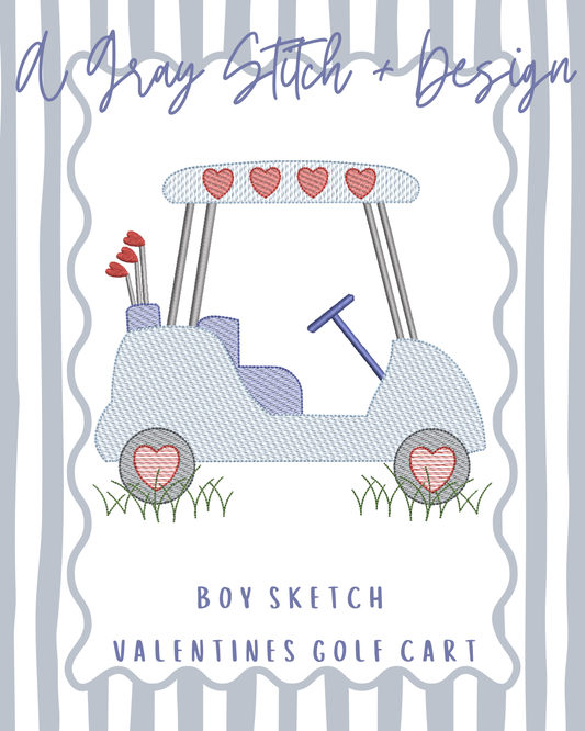 Sketch Boy Valentine Golf Cart