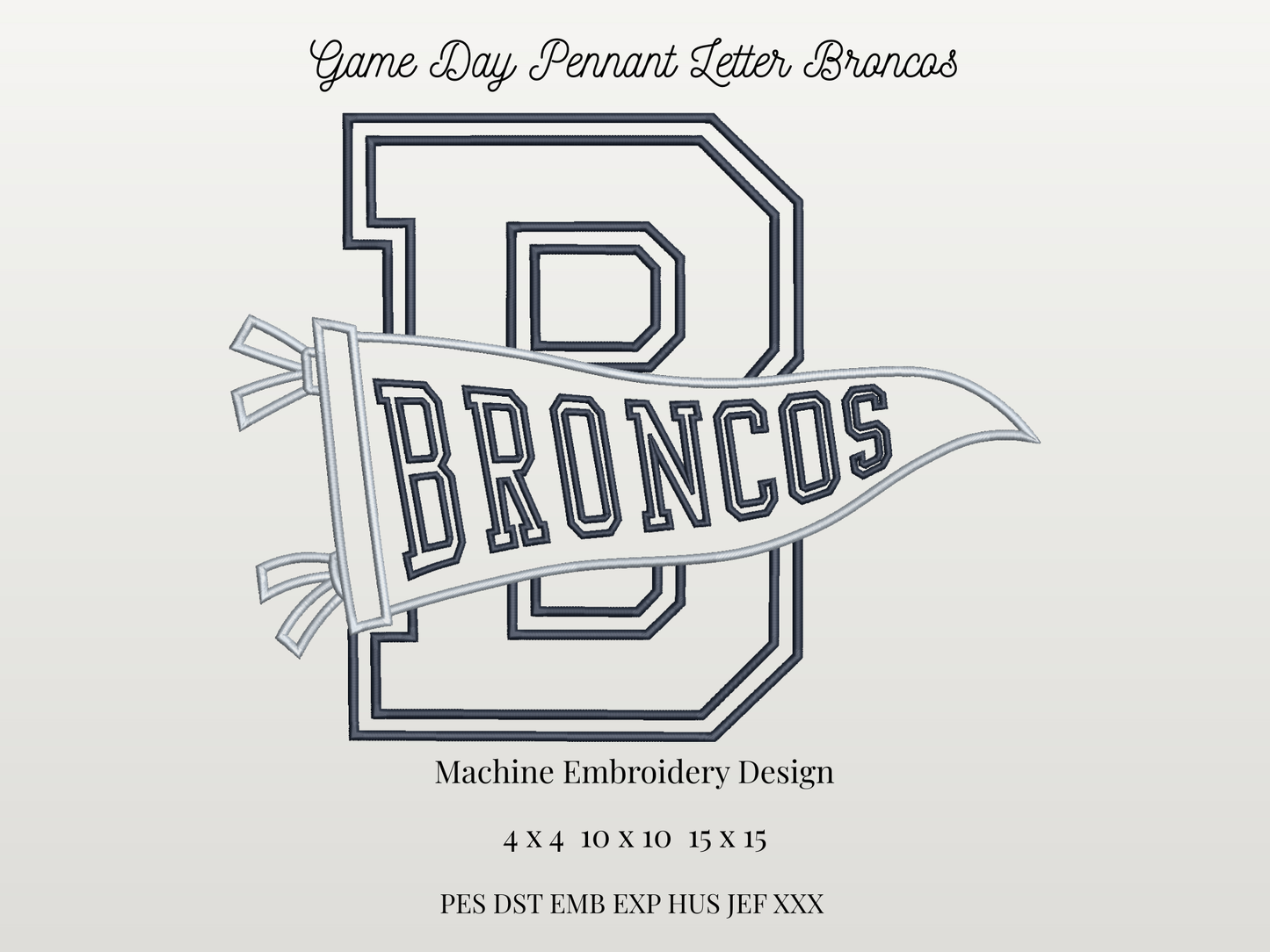 Broncos Varsity Letter Pennant