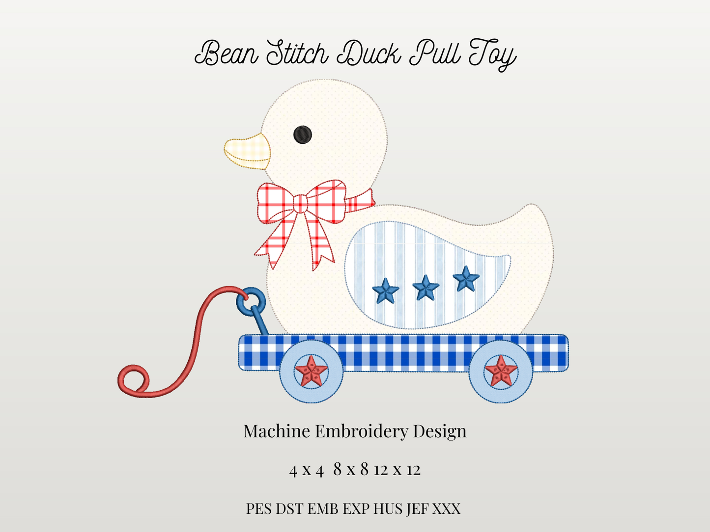 Bean Stitch Duck Pull Toy