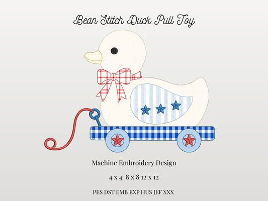 Bean Stitch Duck Pull Toy