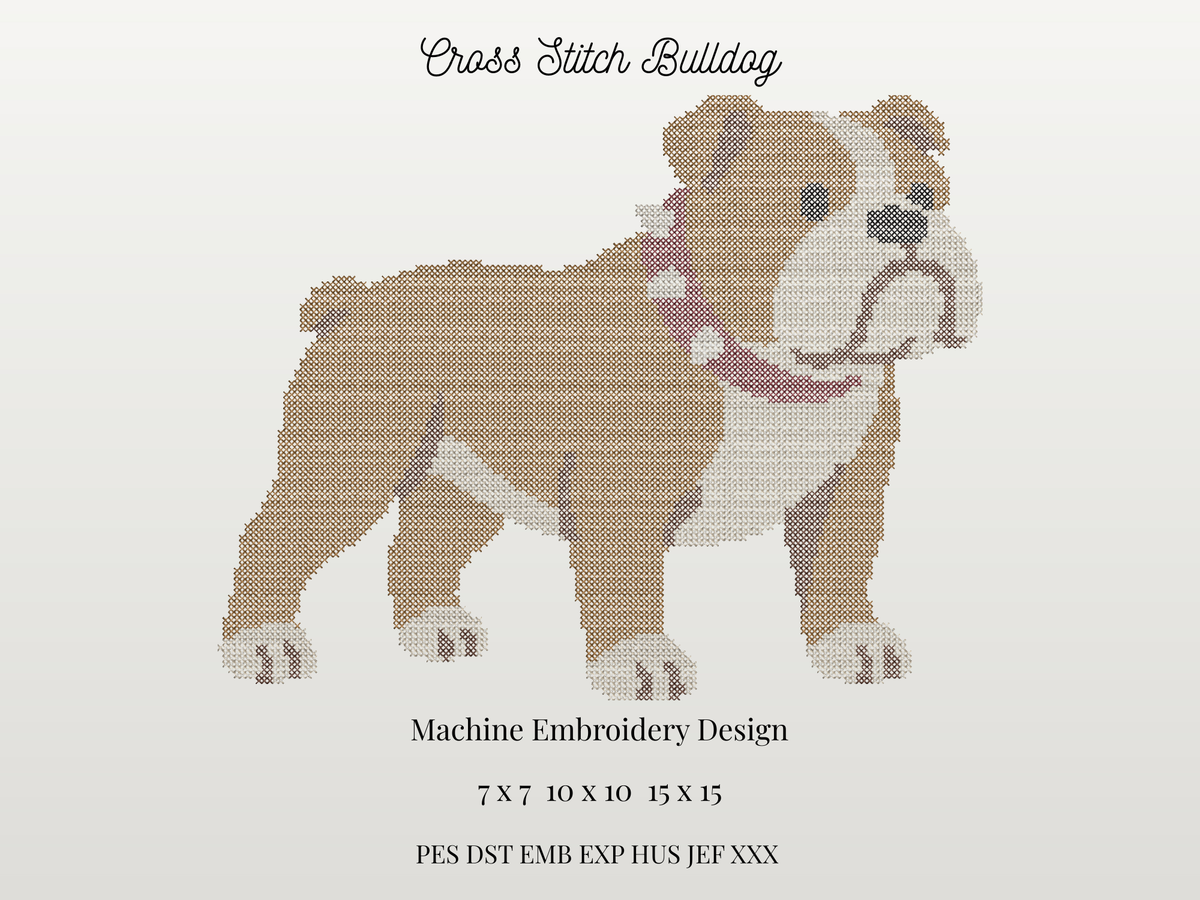 Bulldog Cross Stitch Mascot