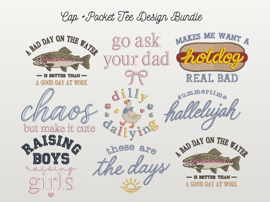Cap + Pocket Tee Design Bundle
