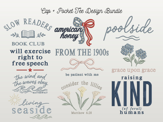 Cap + Pocket Tee Design Bundle 2